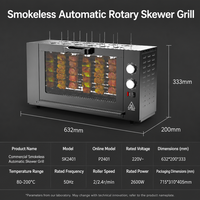 Grill électrique rotatif automatique sans fumée multifonctionnel pour bœuf et agneau