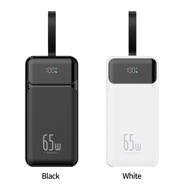 65W 30000mAh High Capacity Portable Laptop Power Station with Fast Charging Type-C Input and LED Display