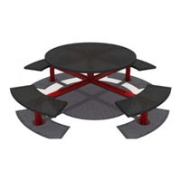 Ensemble de banc de parc et table de pique-nique en acier inoxydable, mobilier de patio extérieur pour parcs publics, cours, entrées de gymnases