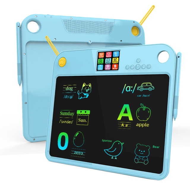 Kids Graffiti 2 in 1 Intelligent English Learning and Practicing Machine with LCD Writing Tablet Drawing Board