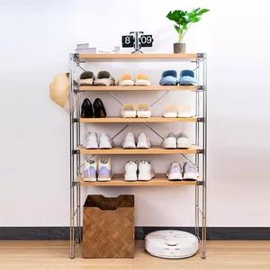 Modern Multi-Tier Aluminum Metal Shoe <b>Rack</b> Storage Shelf for Entryway Bedroom Hotel Home Adjustable Clothing Organizer - Product Image 3