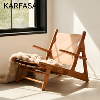 Chaise en bois rétro style Wabi-sabi avec dossier, canapé individuel design pour salon, mobilier décontracté pour balcon et maison