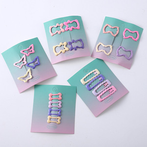 Ensemble de pinces à cheveux roses pour filles, pinces BB en alliage, design de dessin animé, pour femmes, cadeau, accessoire de coiffure, printemps 2024, origine Yiwu - Product Image 2