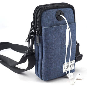Borsa a tracolla per cellulare <span class=keywords><strong>blu</strong></span> da <span class=keywords><strong>uomo</strong></span> con foro per cuffie, resistente, Oxford, passaporto EDC, - Product Image 1