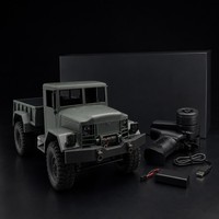 Camion RC de qualité hobby 6x6 tout-terrain télécommandé, classique, 2,4 GHz, LED, 40 min d'autonomie, retour automatique, en plastique
