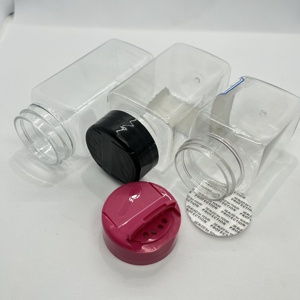 100/120 ml <strong>Kitchen</strong> Plastic Salt and Pepper <strong>Container</strong>, Square Seasoning Plastic Bottles/<strong>Herbs</strong> Storage Plastic Jar - Product Image 1