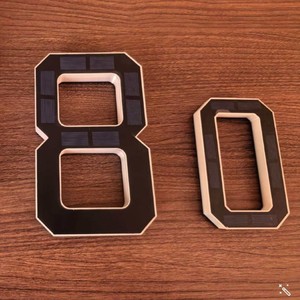 Solar Powered LED Digital <b>Sign</b> 4.7 Inch Golden Yellow Acrylic Outdoor Waterproof Number <b>Light</b> For Door Address Display - Product Image 2