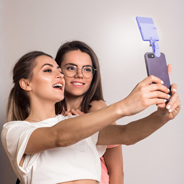 Portable Mini 5W Rechargeable LED Video Light Selfie Vlog Makeup Fill Light for Cell Phone Laptop Portable Mini LED Video Light