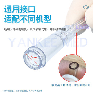 Masque à oxygène jetable transparent avec pont nasal réglable pour adultes et personnes âgées, usage domestique - Product Image 2