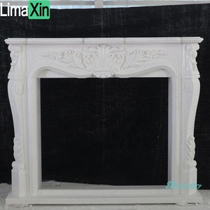 Cheminée en marbre au design classique de style français, cheminée en marbre blanc Royal de chine, manteau en marbre décoratif d'intérieur - Product Image 1
