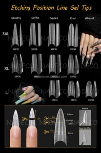 <span class=keywords><strong>Uñas</strong></span> <span class=keywords><strong>Postizas</strong></span> Artificiales Nadeco, Extensión de Gel, Estilo Stiletto, Puntas de Uña con Esculpido Natural, Fáciles de Aplicar en Salón - Product Image 2