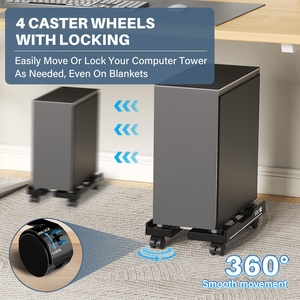 New CPU <strong>Stand</strong> Adjustable Bracket <strong>PC</strong> Holder Cart Mobile Computer <strong>Tower</strong> <strong>Stand</strong> With Rolling Caster Wheels Adjustable Desktop - Product Image 4