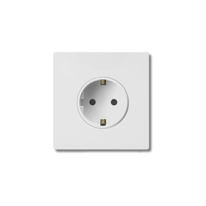 El enchufe de pared de latón blanco combina latón amarillo duradero para una conexión de energía fiable y elegante en cualquier habitación. - Product Image 1