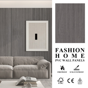 Paneles de Pared de PVC Impermeables de 3 mm con Línea Dorada de Alto Brillo, Diseño Moderno, Decorativos para Hoteles, Almacenes y Villas - Product Image 1