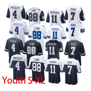 CeeDee Sheep 11 Micah Parsons 4 Dak Prescott 7 Trevon Diggs Dallas pemuda dijahit permainan sepak bola Amerika kaus Jersey terbatas - Product Image 1