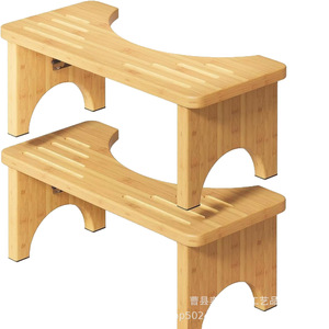Repose-pieds pliable en bambou pour toilettes, 15,7 pouces, pour enfants, couleur naturelle - Product Image 2