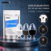 Poudre thermofusible DTF TPU haute température Goosam 1 kg Noir Blanc Gris Adhésif de transfert thermique 0-60 à 120-250 microns