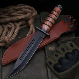 Cuchillo Táctico Personalizable KB1217, Hoja de Acero Inoxidable de Alta Calidad, Mango Fijo de Madera y Cuero para Uso Industrial, Bricolaje y OEM - Product Image 5