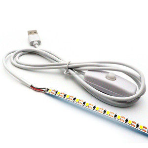 LEDストリップライトDC 5V 2835 1M USBプラグボタンスイッチ120LED/<span class=keywords><strong>m</strong></span> 3000K 6000K IP20 CE ROHSホーム装飾ライトストリップ - Product Image 1