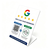 Compteur de commentaires Google NFC en PVC avec code QR – Affichage de la rétroaction client pour la réception ou la table de service des entreprises