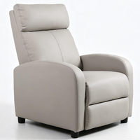 Fauteuil inclinable manuel moderne en similicuir PU à dossier haut avec structure en bois pour salon