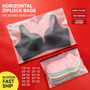 Sacs d'emballage pour vêtements, sacs en plastique givrés avec fermeture éclair sans trou d'aération pour vêtements, t-shirts - Product Image 2