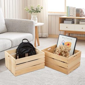 Boîte de rangement en bois vintage de haute qualité, <span class=keywords><strong>caisse</strong></span> en bois massif naturel pour le rangement à la maison et au bureau - Product Image 6