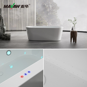 Bañeras independientes ovaladas independientes para interiores de 59 "67", baño de remojo acrílico, bañera de hidromasaje, masaje, bañera independiente, gran oferta 2024 - Product Image 2