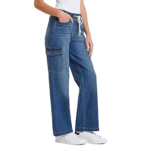 New Summer Women Cargo Pants Women Custom <b>Elastic</b> <b>Waist</b> Seven Pockets Pant Casual Multi Pocket Women Loose Fit Cargo Denim Pants - Product Image 4