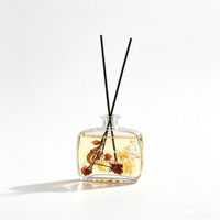 Bouteille diffuseur de parfum 200 ml, fond épais, colorée, vide, avec bouchon et bâtonnets en fibre