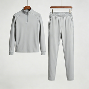 Conjuntos de Chándal para Hombre: Chaqueta de Running <span class=keywords><strong>y</strong></span> Senderismo de Secado Rápido, Ideal para Camping, Ciclismo, Gimnasio <span class=keywords><strong>y</strong></span> Atletismo, con Media Cremallera, Estilo Urbano - Product Image 2