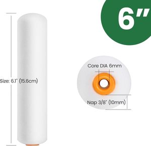 Rouleau à <span class=keywords><strong>peinture</strong></span> en mousse à dégagement rapide <span class=keywords><strong>sans</strong></span> cage de 6 pouces de qualité industrielle pour enfants, fabrication OEM - Product Image 2