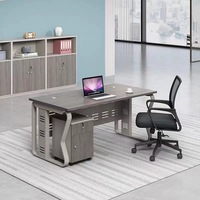 Bureau de séparation de poste de travail en bois moderne pour 4 avec table d'ordinateur à 2 places-Durable et stable