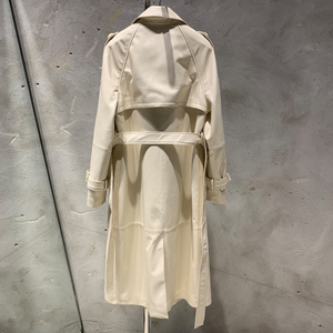Cappotto Lungo Oversize in Vera <span class=keywords><strong>Pelle</strong></span> di Pecora, Giacca in <span class=keywords><strong>Pelle</strong></span> Scamosciata da Donna - Product Image 5