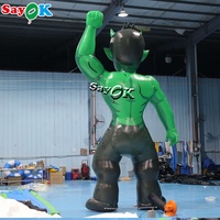 Statue de cube humain géante gonflable, modèle de muscle homme, mascotte gonflable Hulk, publicité, éclairage LED, personnage de dessin animé gonflable, ballon