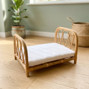 Natural Rattan Bassinet Basket Baby Props for Photography Doll Bed No Sides Kids Room Decoration Sustainable Vintage Lightweight - Product Image 1