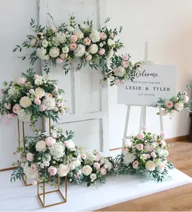 Flores artificiales para decoración de bodas, pantalla de escenario, telón de fondo, decoración de Festival para el hogar, bola Floral