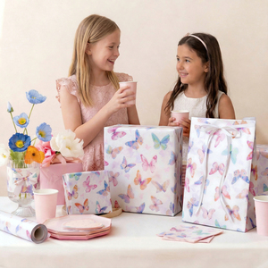 Multicolor Watercolor Butterfly Design Wrapping <b>Paper</b> For Little Girl Birthday Party Kid Favor Present Box Decoration - Product Image 2