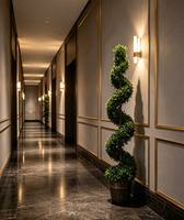 Arbre topiaire artificiel en buis torsadé en spirale de 1,2 à 1,5 m, fausse plante grimpante en pot pour intérieur, résistant aux UV, pour Thanksgiving, villa, hôtel, centre commercial