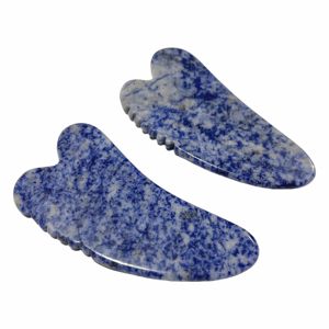 Blue Sodalite Gua Sha Natural Jade Face <b>Massage</b> Tool for Gift Love Balance - Product Image 4