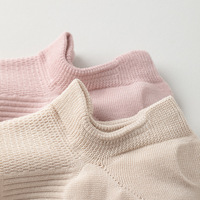Chaussettes bateau pour femmes bouche peu profonde Invisible pur coton Style mince couture désossée anti-dérapant non perte couleur unie