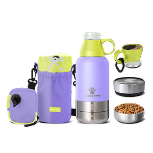3 Trong 1 Ngoài Trời Xách Tay Con Chó Chai Nước 32Oz Với <span class=keywords><strong>2</strong></span> Bát Trung Chuyển Thép Không Gỉ Cách Nhiệt Du Lịch Với Tàu Sân Bay Túi - Product Image 2