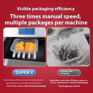 Nhà máy trực tiếp bán thực phẩm tươi sống PE bộ phim kéo dài máy bao bì khay tự động bám phim wrapper - Product Image 4