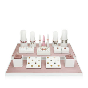 Set di espositori per gioielli in velluto e laccato Jinsky con collana di gioielli <span class=keywords><strong>rosa</strong></span> <span class=keywords><strong>porta</strong></span> orecchini - Product Image 5