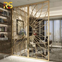 Foshan Interior Decorative Mirror Screen Room Divider Luxury Partition Wall Panel Screen Salon Luxury Mirror Divider Partition