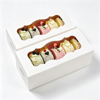 Caja Resistente de Cartón Blanco para Rollo Suizo con Ventana Transparente, Caja Desechable para Empacar Postres y Pastelería para Llevar