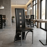 Chaise de salle à manger moderne avec dossier rembourré, chaise d'appoint à structure métallique, idéale pour banquets, restaurants et salles à manger domestiques