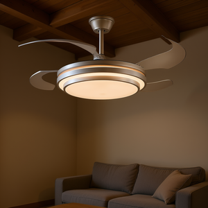 Ventilador de Techo LED Moderno de 42 Pulgadas con Aspas Retráctiles, Motor DC, Control Remoto y Funcionamiento Silencioso para Sala de Estar - Product Image 2