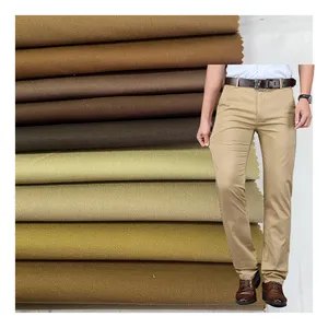 Custom peach skin 97% cotton 3%spandex twill fabric 240gsm 32*16+70D cotton twill stretch cargo pants fabric