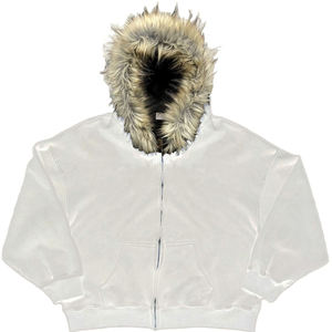 Produttore di Abbigliamento: Felpe con Zip in Cotone French Terry Oversize Personalizzabili con Logo, Comode e Semplici, con <span class=keywords><strong>Cappuccio</strong></span> in Pelliccia Sintetica - Product Image 3